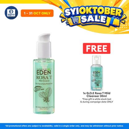 Garden Of Eden Rosa T Mild Cleanser 100ml | Helps Oil Control and Soothes Irritation