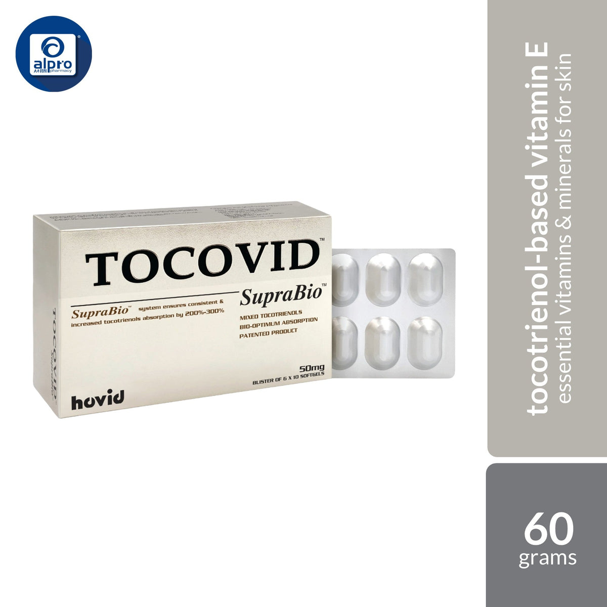 Tocovid Suprabio 50mg Softgel 60s | Essential Vitamins & Minerals for Skin Tocovid