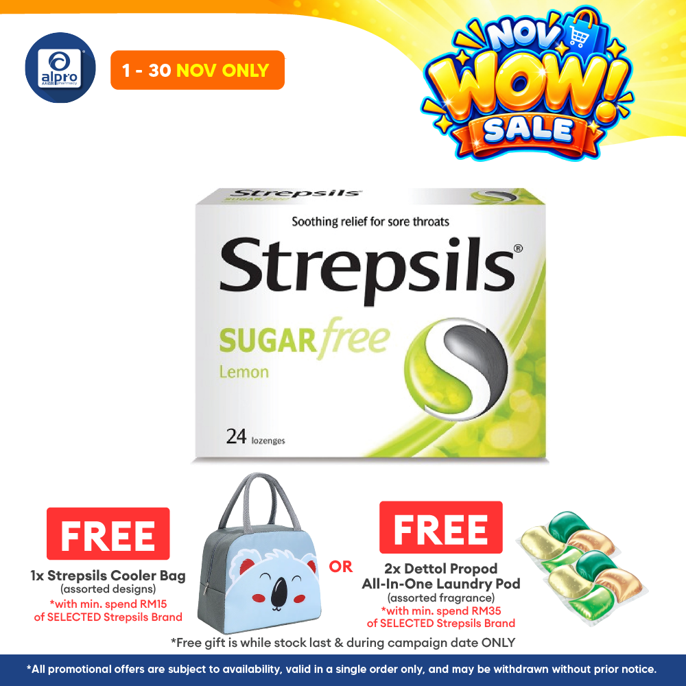 Strepsils Lemon Sugar Free 24s | Symptomatic Mouth and Throat Relief
