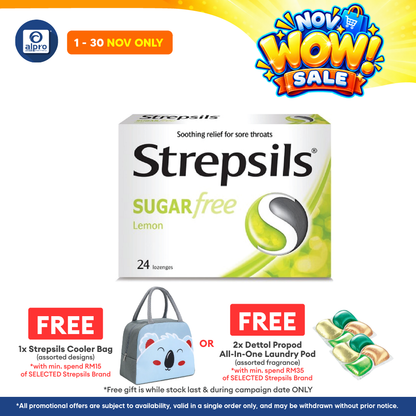 Strepsils Lemon Sugar Free 24s | Symptomatic Mouth and Throat Relief