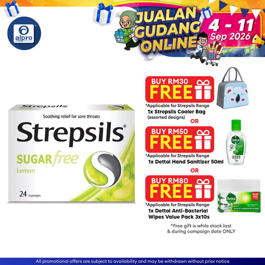 Strepsils Lemon Sugar Free 24s | Symptomatic Mouth and Throat Relief Strepsils
