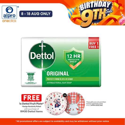 Dettol Shower Soap Original 100g x 4s Value Pack (Antibacterial Body Wash) Dettol