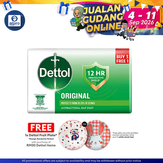 Dettol Shower Soap Original 100g x 4s Value Pack (Antibacterial Body Wash) Dettol