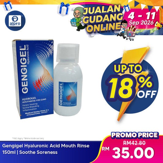 Gengigel Hyaluronic Acid Mouth Rinse 150ml | Soothe Soreness Gengigel