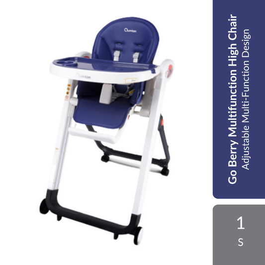 Quinton Go Berry Multifunction High Chair (Blue/Grey) Quinton