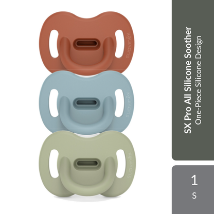 Suavinex Colour Essence All Silicone SX Pro Soother 0-6M 1s | One-Piece Silicone Design Suavinex