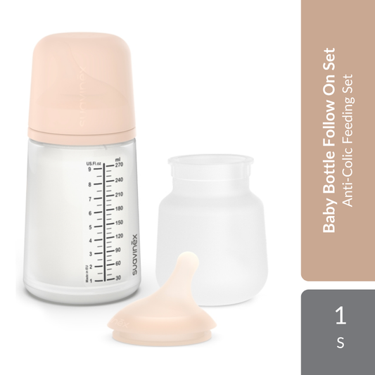 Suavinex Zero Zero Baby Bottle Follow On Set 3M+ 1s | Anti-Colic Feeding Set For Growing Babies Suavinex