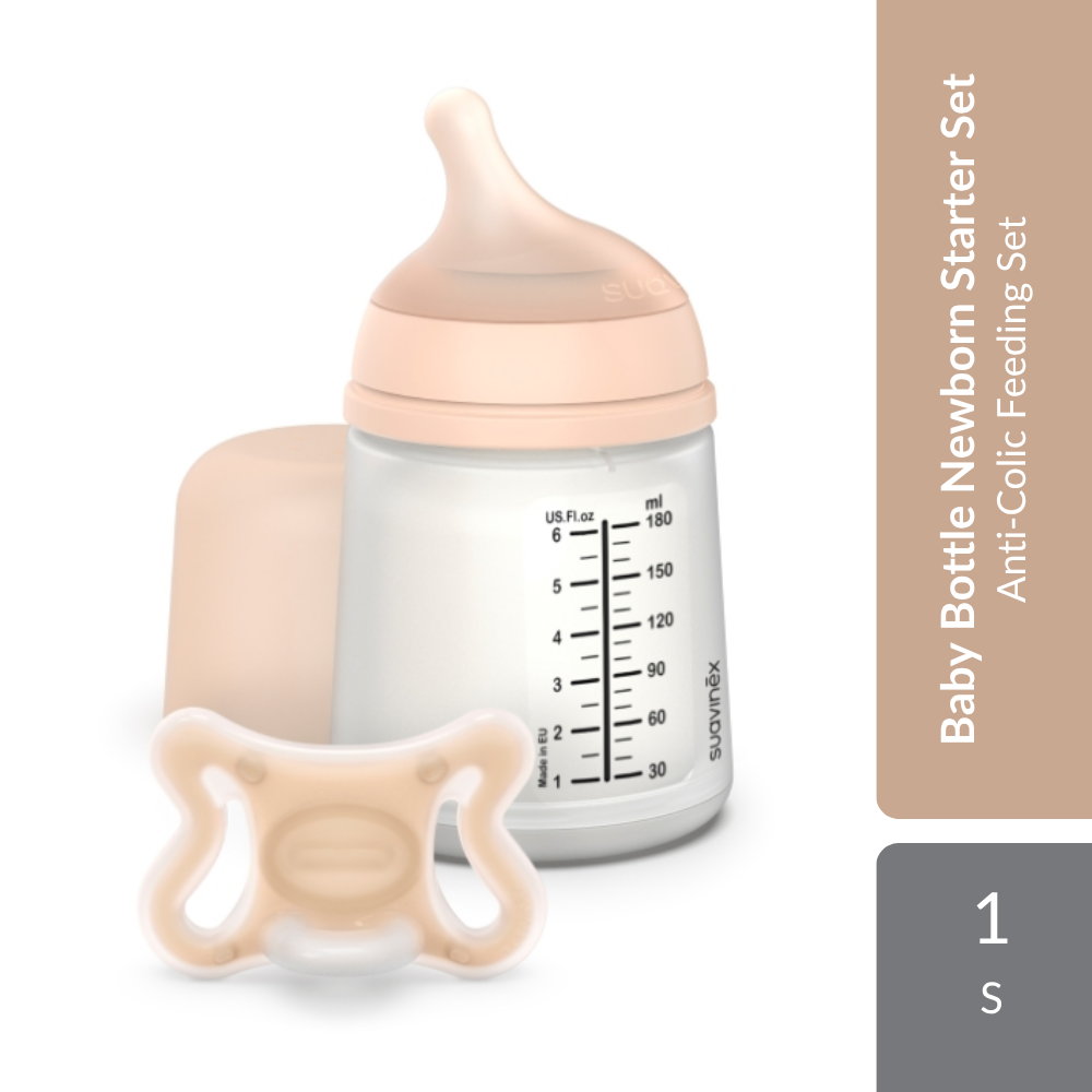 Suavinex Zero Zero Baby Bottle Newborn Starter Set 0M+ 1s | Anti-Colic Feeding Set For Newborn Babies Suavinex