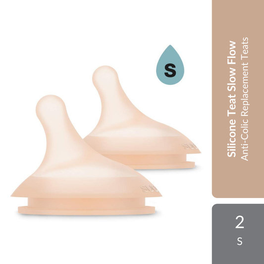 Suavinex Zero Zero Silicone Teat Slow Flow 0M+ 2s | Anti-Colic Replacement Teats With Slow Flow Suavinex