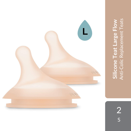 Suavinex Zero Zero Silicone Teat Large Flow 6M+ 2s | Anti-Colic Replacement Teats With Large Flow Suavinex
