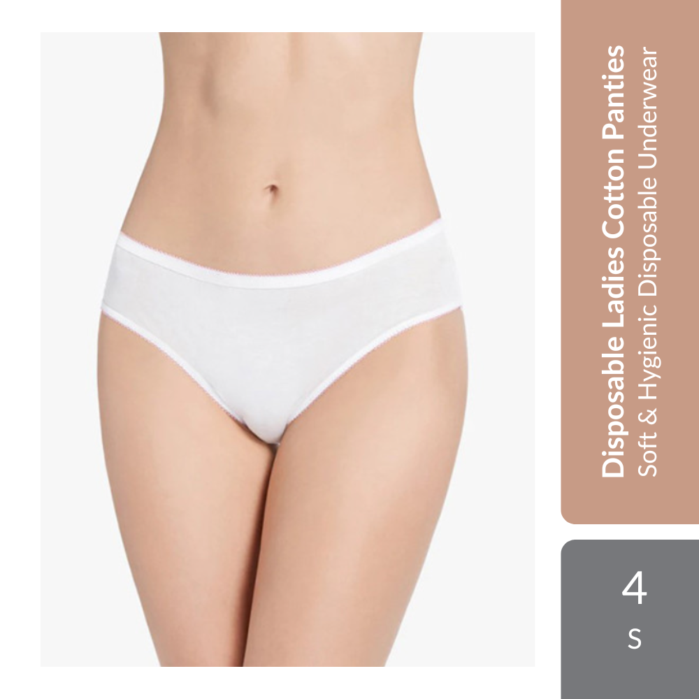 Shapee Disposable Ladies Cotton Panties 4pcs | Soft & Hygienic Disposable Underwear For Maternity Care Shapee