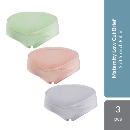 Shapee Maternity Low Cut Brief Random Color 3s | Soft Stretch Fabric For Everyday Pregnancy Comfort Shapee