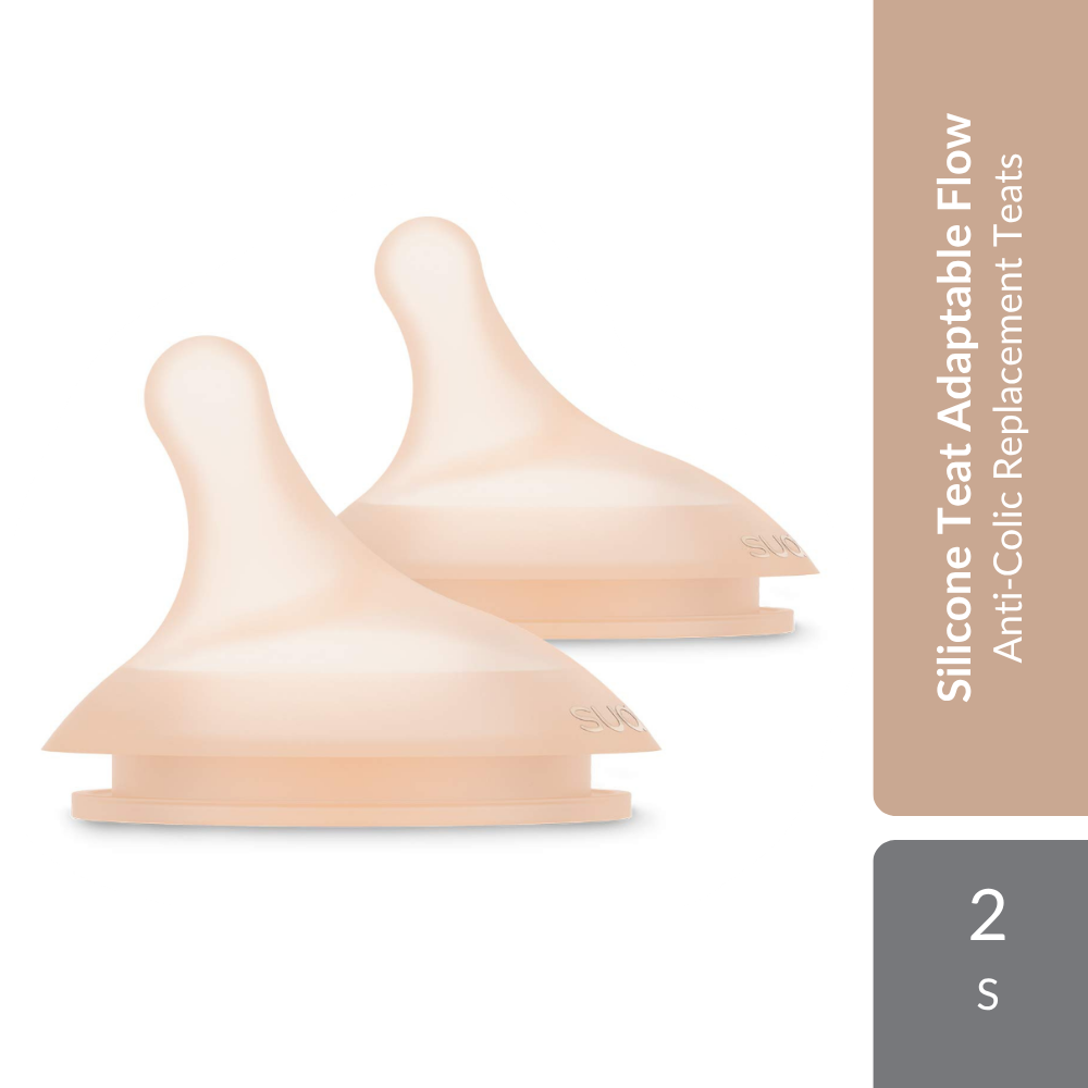 Suavinex Zero Zero Silicone Teat Adaptable Flow 0M+ 2s | Anti-Colic Replacement Teats With Adaptable Flow Suavinex