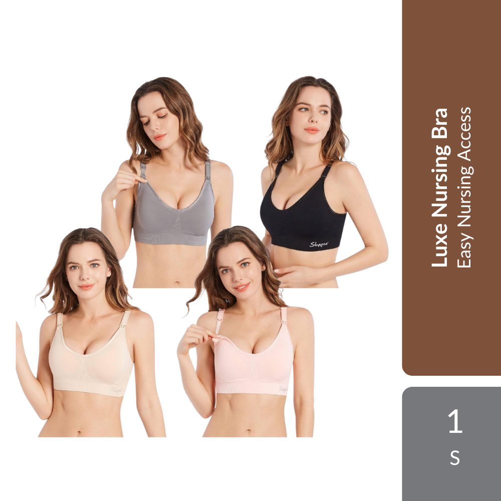 Shapee Luxe Nursing Bra 1s | Wire-Free Comfort & Easy Nursing Access For Breastfeeding Mothers Shapee