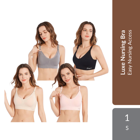 Shapee Luxe Nursing Bra 1s | Wire-Free Comfort & Easy Nursing Access For Breastfeeding Mothers Shapee