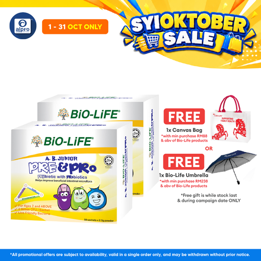 Bio-life A.B. Junior Prebiotic & Probiotic 2.3g 2x50s | Improve Bowel Movement