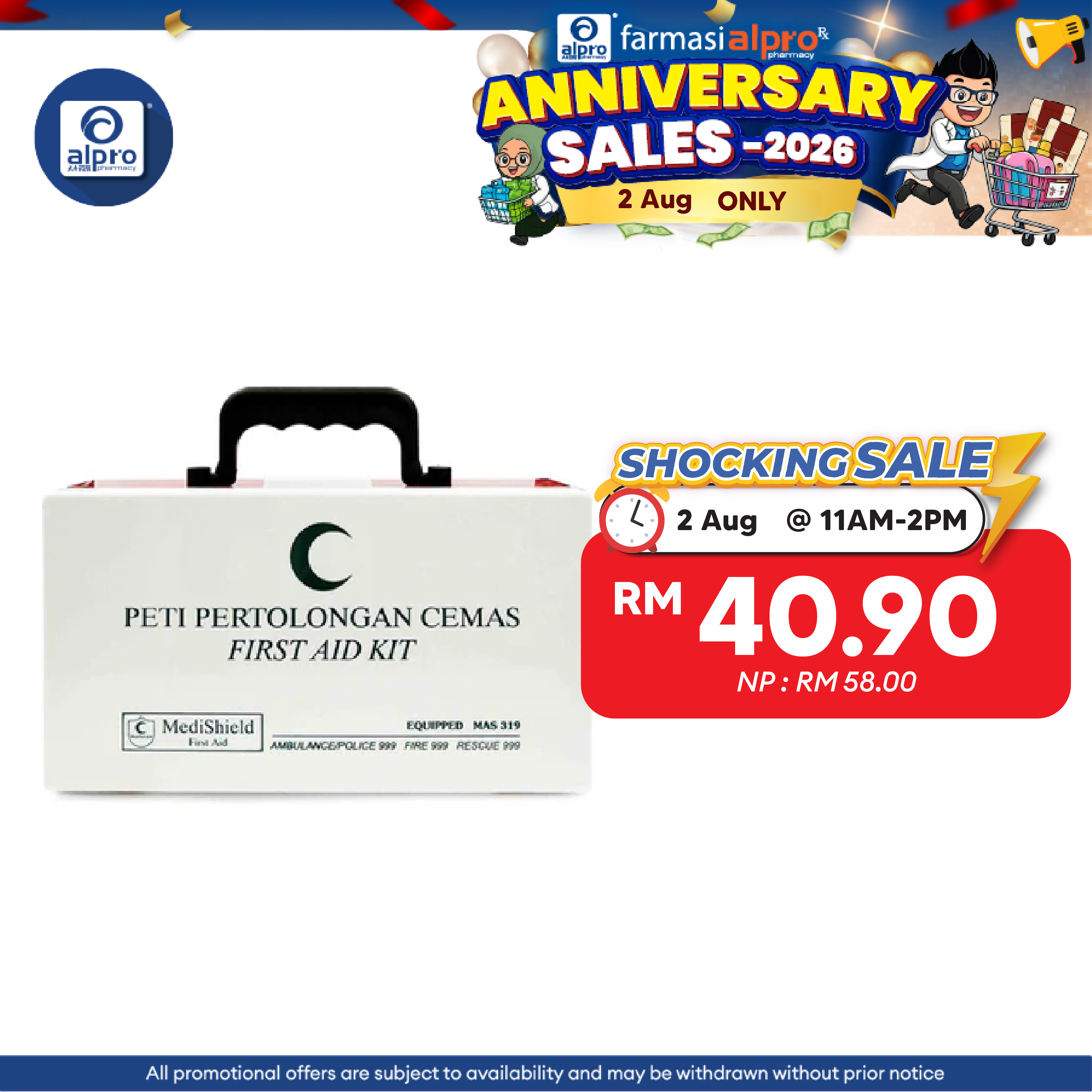 Medishield First Aid Kit MAS 319 Small Equipped Medishield