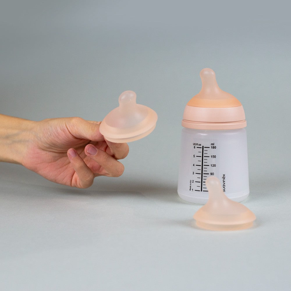 Suavinex Zero Zero Silicone Teat Large Flow 6M+ 2s | Anti-Colic Replacement Teats With Large Flow Suavinex