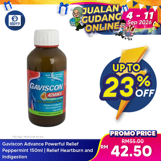 Gaviscon Advance Powerful Relief Peppermint 150ml | Relief Heartburn and Indigestion Gaviscon