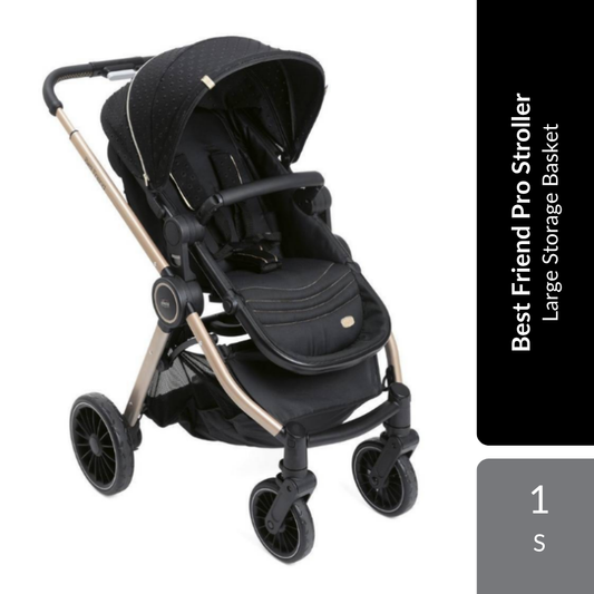 Chicco Best Friend Pro Stroller 1s | Large Storage Basket & Shock Absorbing Wheels Chicco