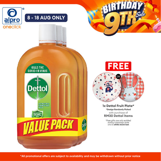 Dettol Antiseptic Liquid 3s x 750ml | For Medical & Hygiene Alpro Pharmacy
