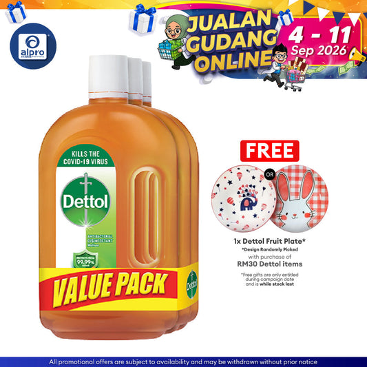 Dettol Antiseptic Liquid 3s x 750ml | For Medical & Hygiene Alpro Pharmacy