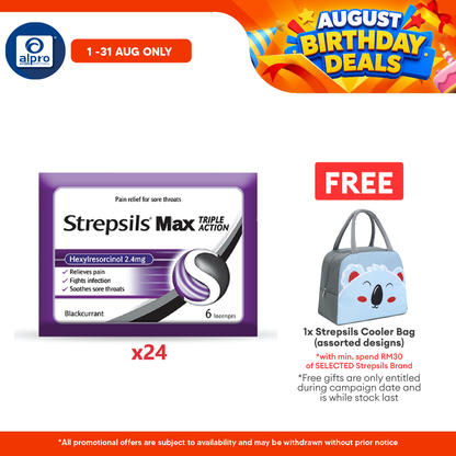 Strepsils Max Blackcurrant 24x6s Strepsils