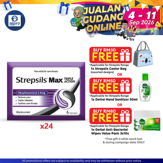 Strepsils Max Blackcurrant 24x6s Strepsils