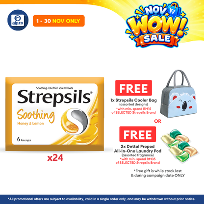 Strepsils Soothing Honey & Lemon 24x6s | Honey lemon