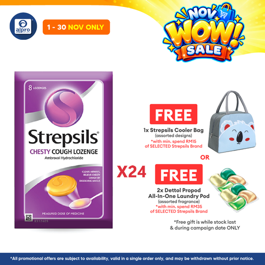 Strepsils Chesty Cough Lozenge 24x8s | Ambroxol Hydrochloride