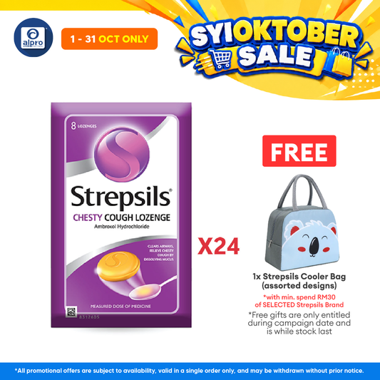 Strepsils Chesty Cough Lozenge 24x8s | Ambroxol Hydrochloride