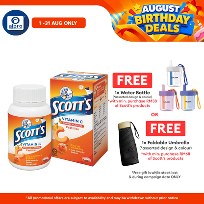 Scotts Vitamin C Pastilles (Orange) 50s | For Children Above 2 Years Old Scotts