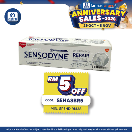 Sensodyne Repair & Protect – Whitening 100g | Advanced Sensitivity & Cavity Protection