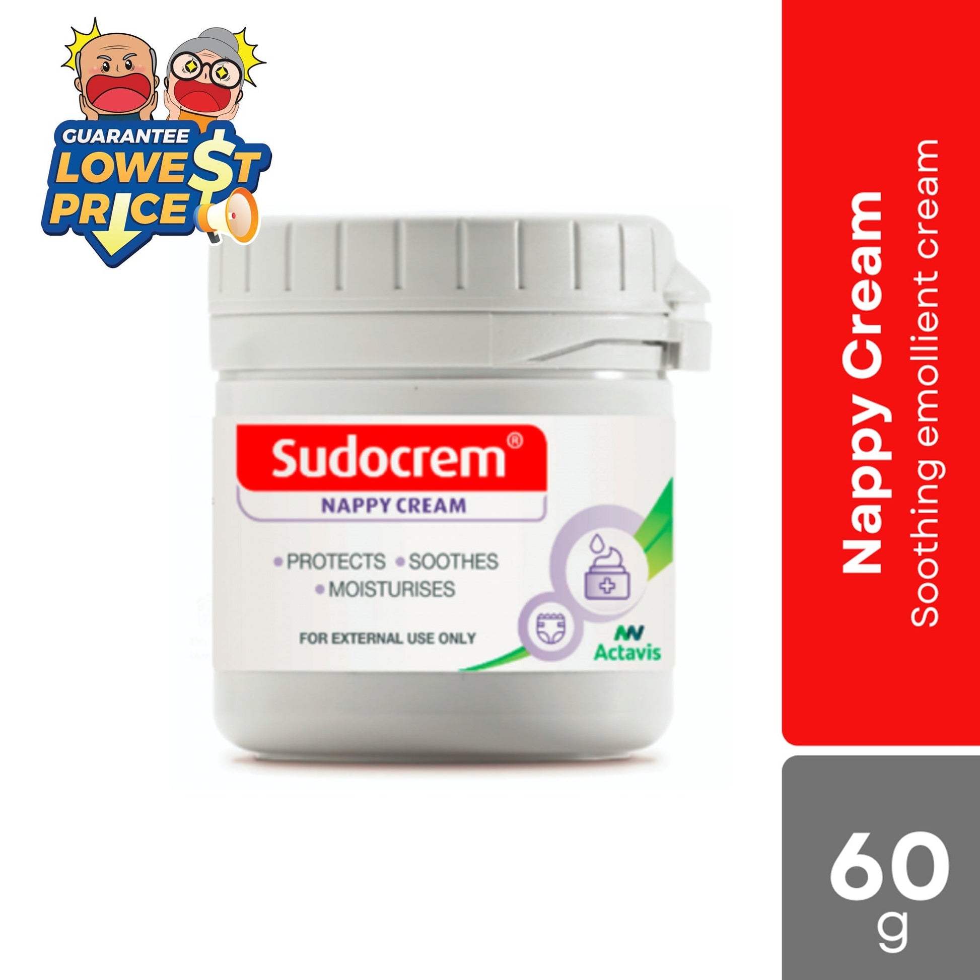 Sudocrem Nappy Rash Cream 60g | Moisturise and Reduce Discomfort Sudocrem