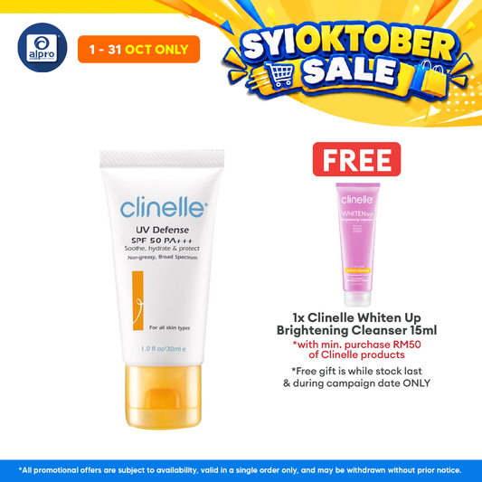 Clinelle UV Defense SPF50 30ml | Soothe, Hydrate & Protect