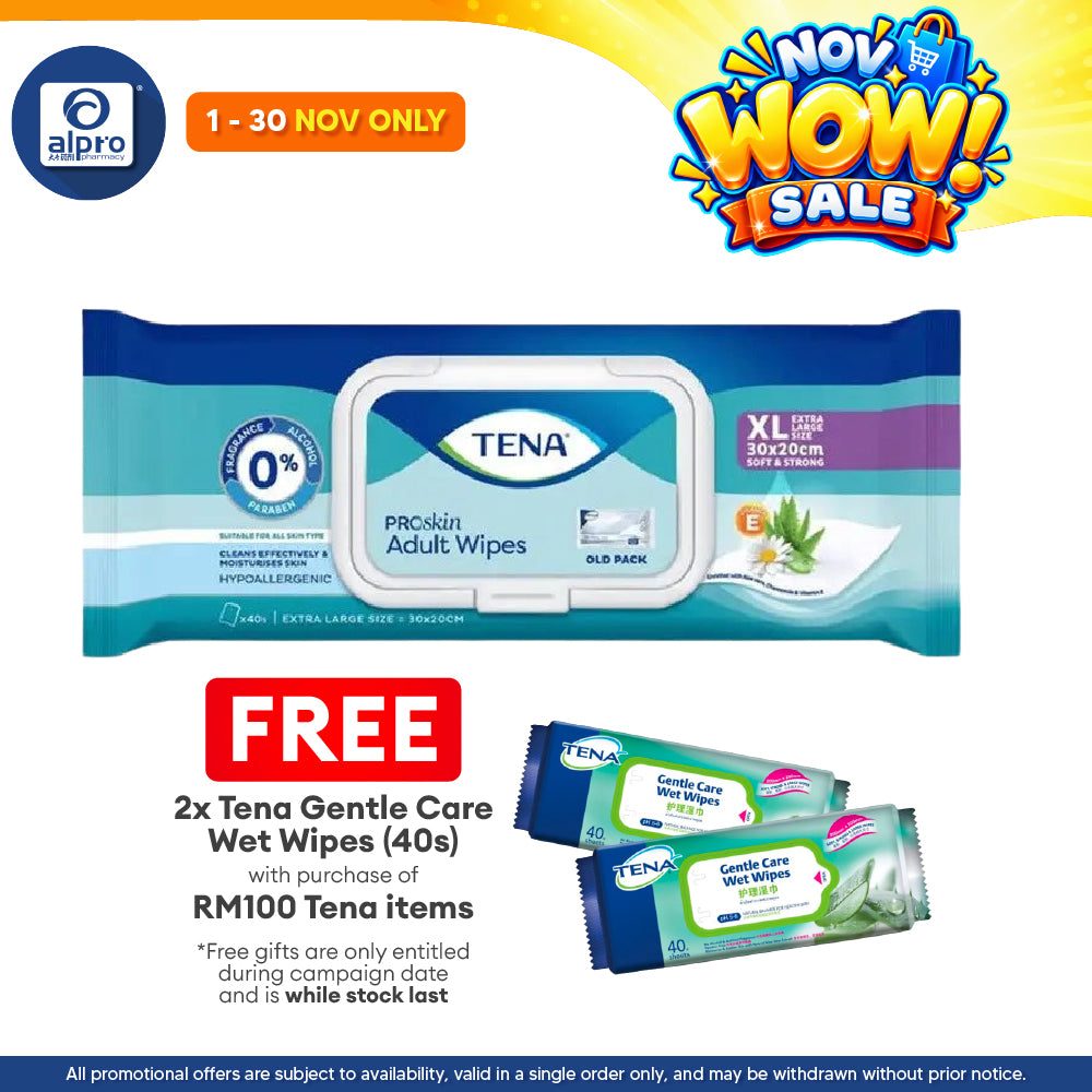 Tena Wet Wipes 40s | Hygienic Cleansing