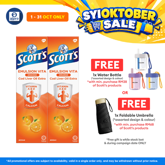 Scotts Emulsion Cod Liver Oil Orange 2x400ml | Boost Immune System