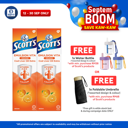 Scotts Emulsion Cod Liver Oil Orange 2x400ml | Boost Immune System