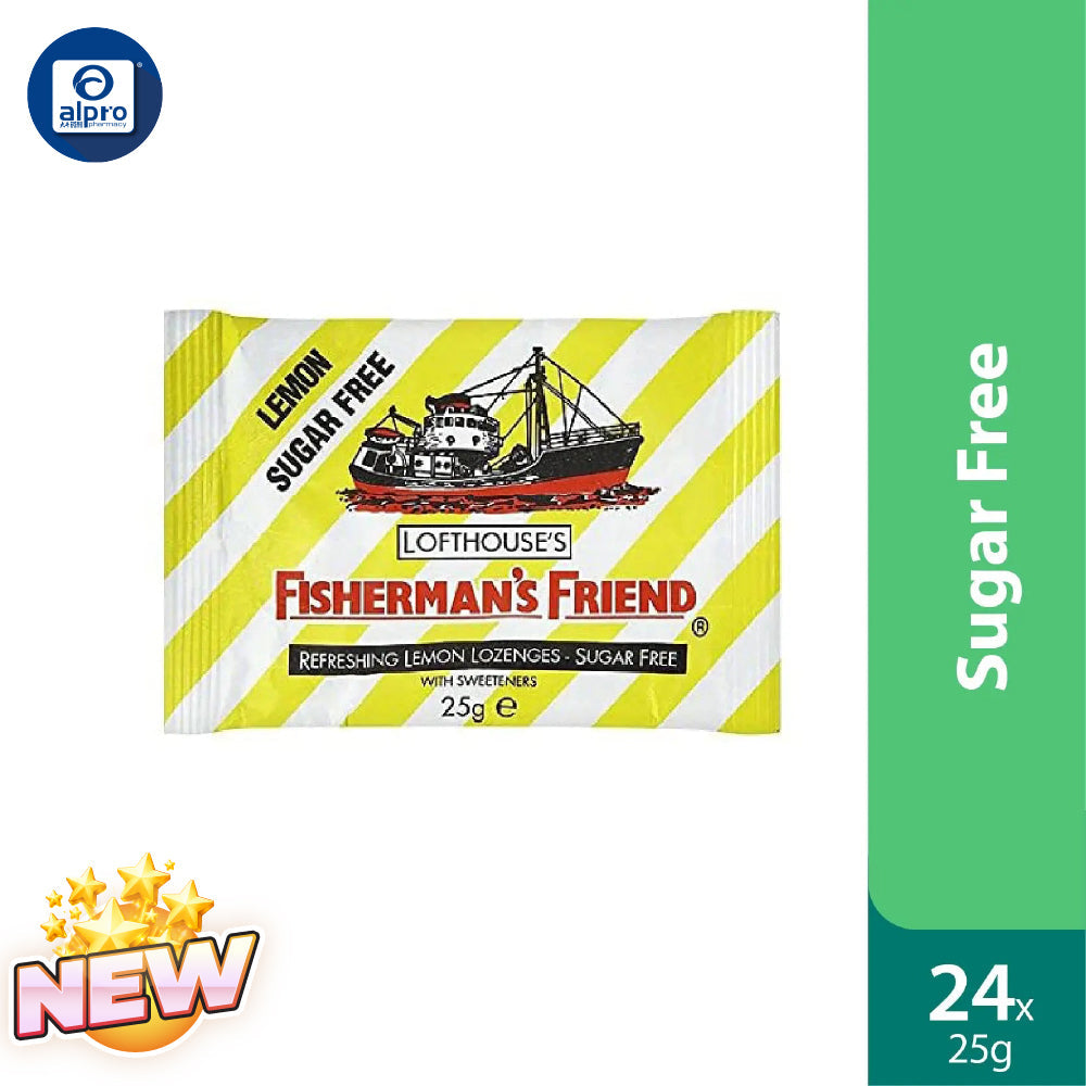 Fishermans Friend Sugar Free Lemon Lozenges 24x25g Fishermans Friend