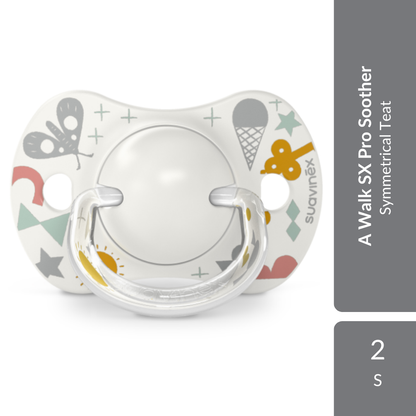 Suavinex A Walk Physiological Soother SX Pro Silicone Teat 0-6M 2s | Symmetrical Teat Suavinex