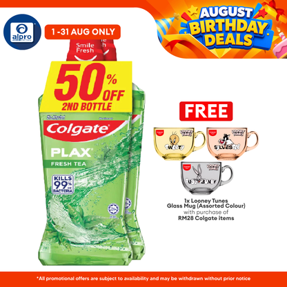 Colgate Plax (Fresh Tea) 750ml 2s | Kill 99% of Bacteria Colgate