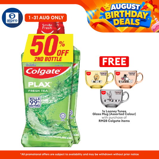 Colgate Plax (Fresh Tea) 750ml 2s | Kill 99% of Bacteria Colgate