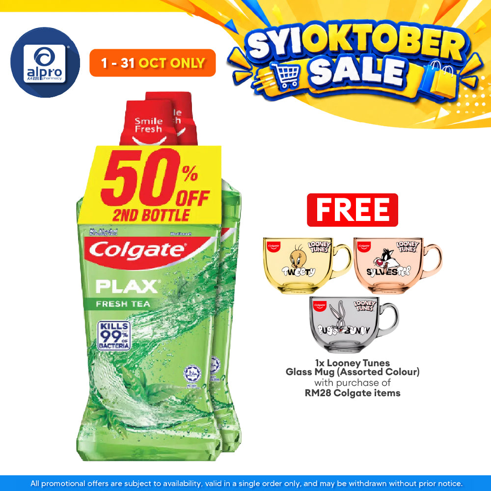 Colgate Plax (Fresh Tea) 750ml 2s | Kill 99% of Bacteria