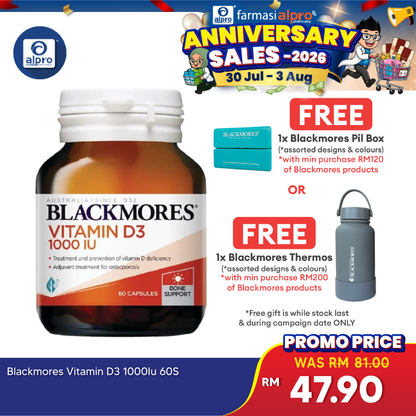 Blackmores Vitamin D3 1000IU 60s | Supporting Immune System Blackmores