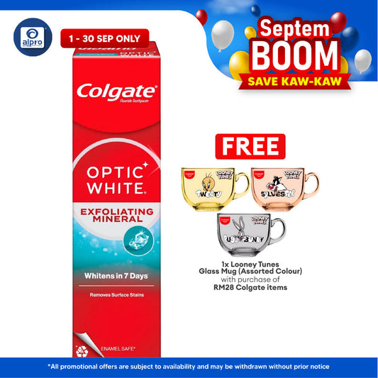 Colgate Optic White Mint Plus Mineral 100g | Cleans and Safely Whitens Teeth Surface Colgate