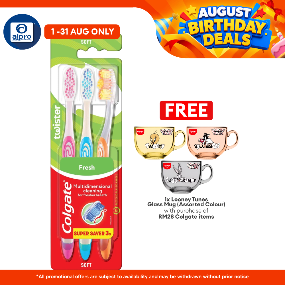 Colgate Toothbrush Twister Medium 3s | Deep Cleaning Colgate