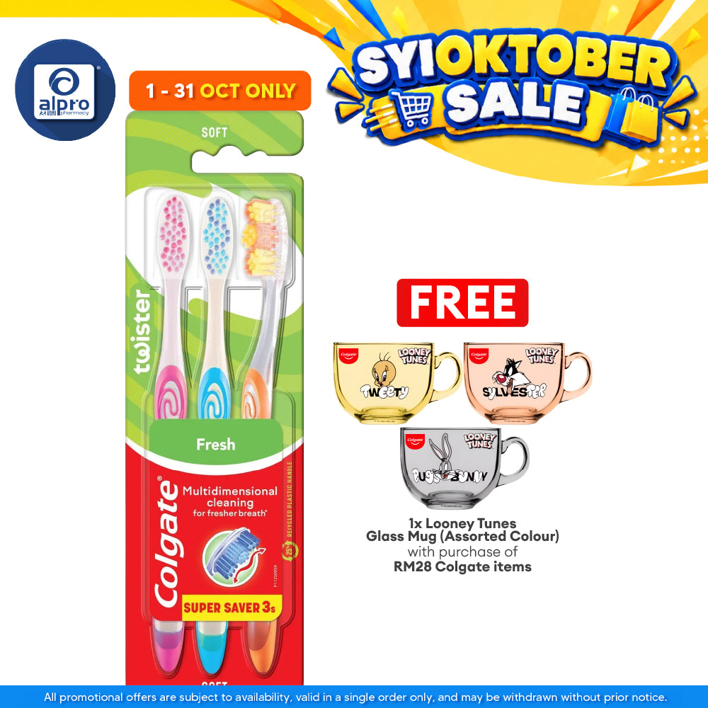 Colgate Toothbrush Twister Medium 3s | Deep Cleaning