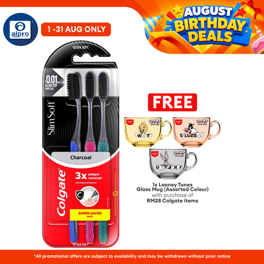 Colgate Toothbrush Slimsoft Charcoal Buy 2 Free 1 3s | Anti Bacterial Bristle Colgate