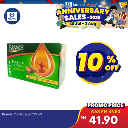 Brands Essence Of Chicken With Cordyceps 6x70g | Improves Stamina Brands