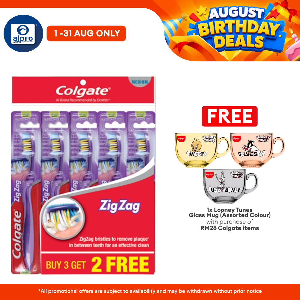 Colgate Toothbrush Zig Zag Medium 5s Colgate